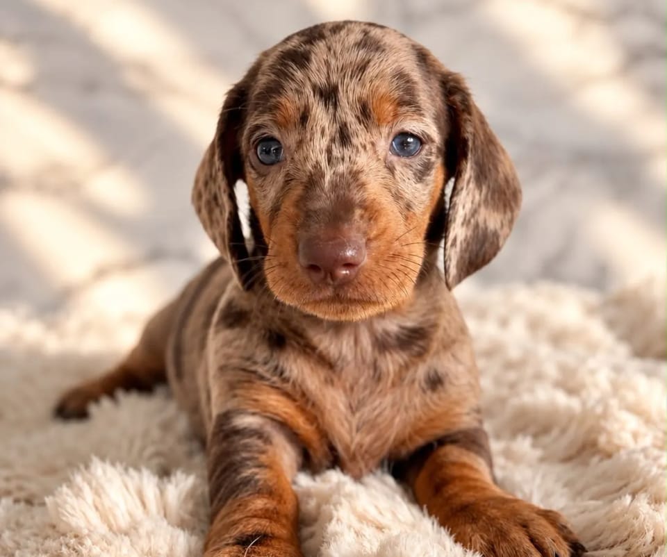Dachshund · Female · Chocolate dapple