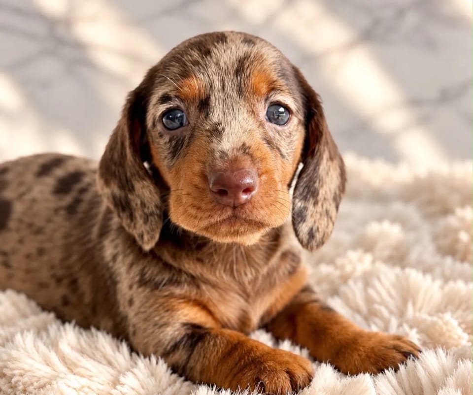 Dachshund · Female · Chocolate dapple
